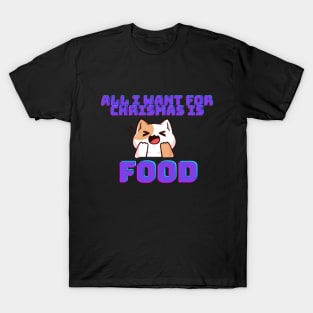 Christmas Cat want food ,cat art T-Shirt